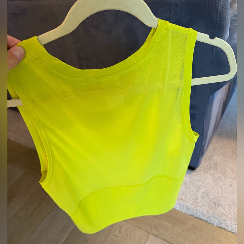NWT Athleta 'Ultimate Muscle' Crop Mesh Tank Top 'Dark Fiber Optic' (Small) $49 - Picture 10 of 13